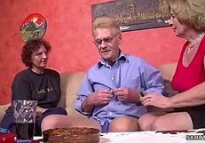German grandma and her stepson have a wild threesome with a hot neighbor