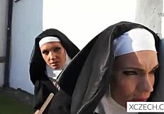 Naughty nuns showing off their hot bodies